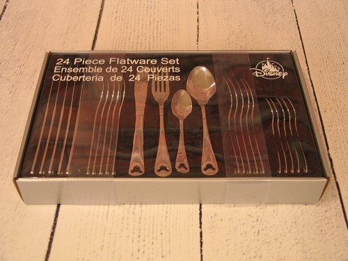 New Disney Parks Mickey Icon 24 Piece Flatware Cutlery Set - New in Box