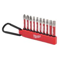 Milwaukee 4932480941 Shockwave 50 Mm Metall Bit Set 10-Teilig Phillips, Slotted