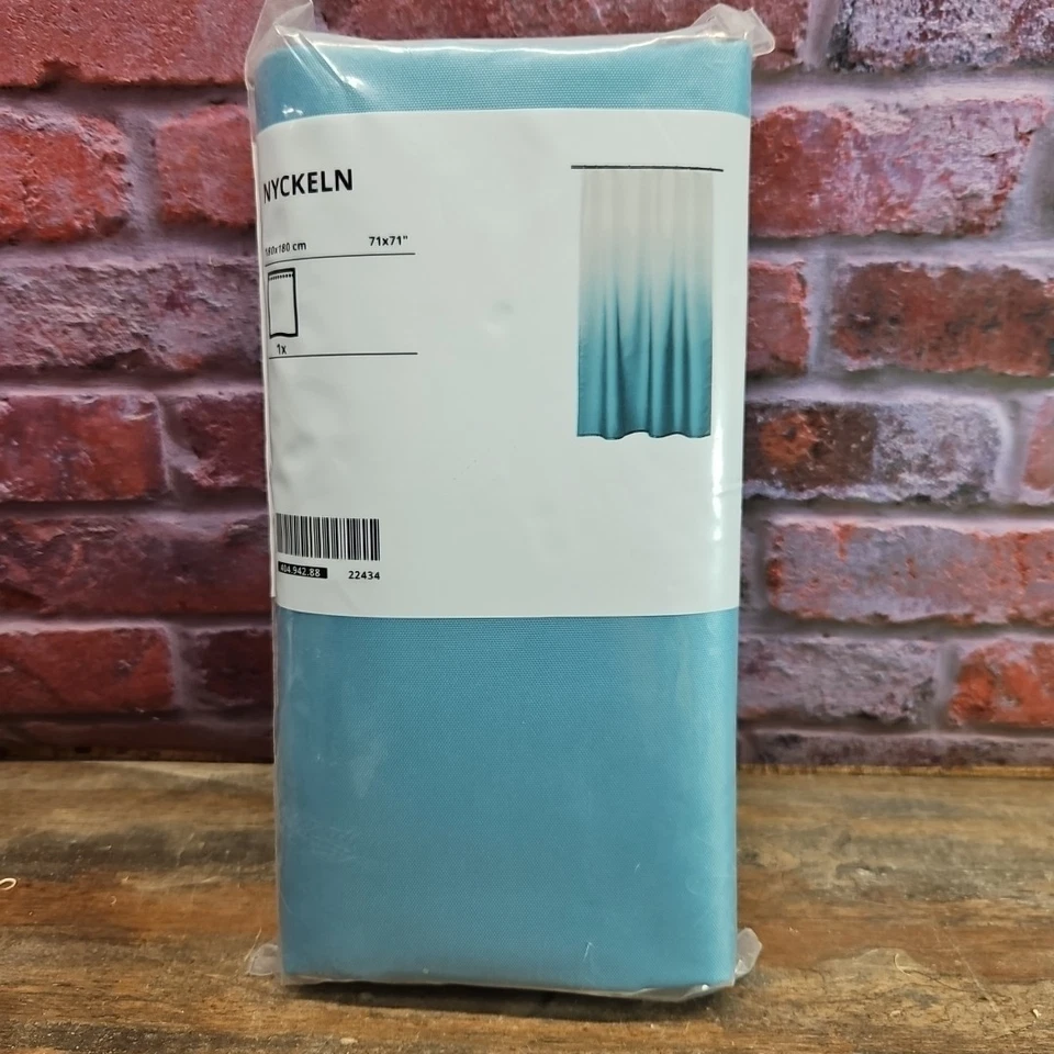 Cortina de ducha Ikea Teal Ombre Nyckeln Foto 2 de 4