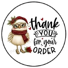 THANK YOU FOR YOUR ORDER BIRD WINTER ENVELOPE SEALS LABELS STICKERS FAVORS