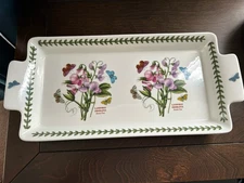 PORTMEIRION BOTANIC GARDEN SWEET PEA SUSAN WILLIAMS 14" HANDLED TRAY *EUC*