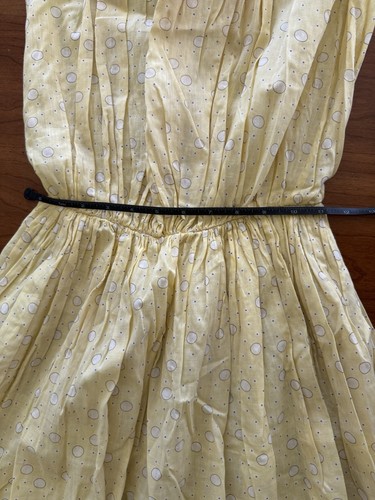 Beautiful Antique Edwardian Girl’s Yellow Print Dress Lace & Velvet Collar 1910s - Picture 14 of 17
