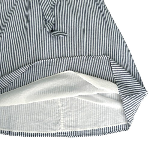 Talbots Candy Stripe Midi Skirt Linen Blend Blue White Women's XL Lined Summer - Picture 2 of 12