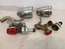 2  Bicycle Dynamo Light Set  Front & Rear Lights + Generator Schwinn Bike Parts 
