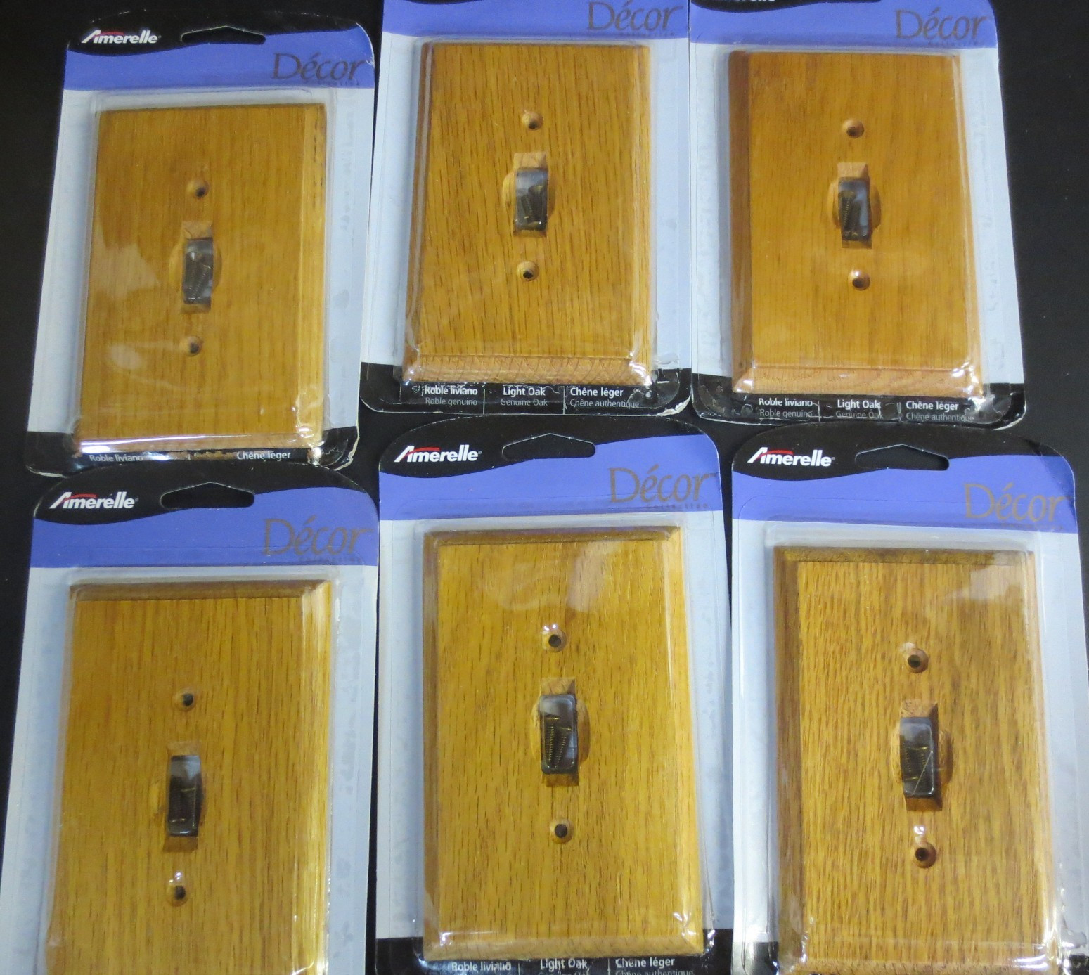 , 1 Toggle, Wood, Light Oak, 6 Plates