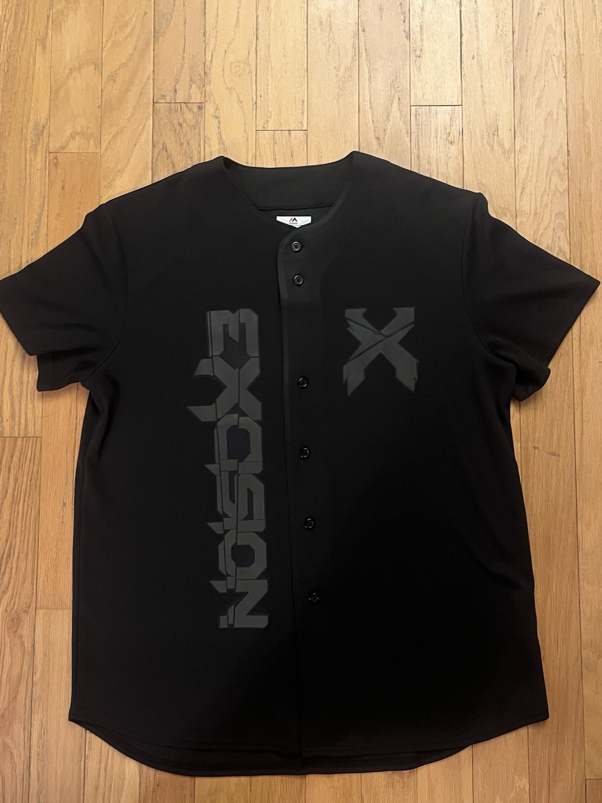 Excision Reflective Splice Black Grey Headbanger X Majestic Baseball Jersey
