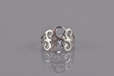 Sterling Silver Scrolled Tapered Openwork Band Ring 925 Sz: 8