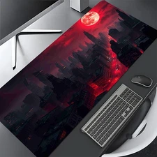 40*90cm1pc Blood Moon Cityscape Mouse Pad & Office Desk Mat - Gothic Horror Gami