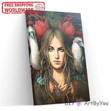 Paint By Numbers Kit Woman Abstract DIY Canvas Acrylic Adult Painting Draw Wall