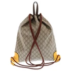 Sac à dos Gucci Gg Supreme tête de chat cordon cuir marron 473872 occasion