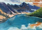 Moraine Lake Painting Original Art Oil Painting Canada Landscape Art 10x14