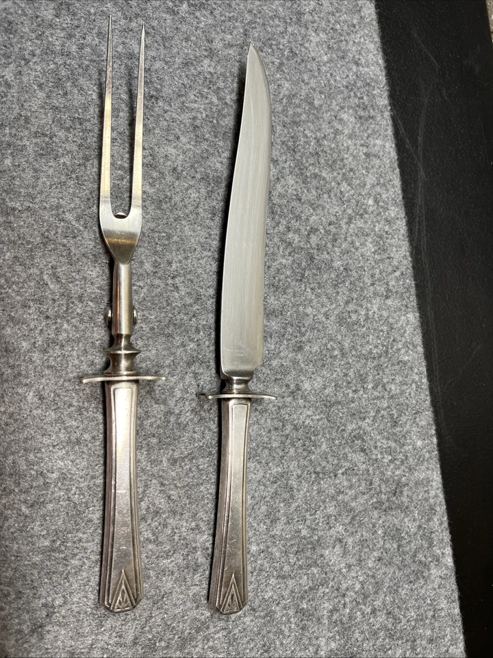 2 Piece Antique Carving Set Community Silverplate - Image 2 of 4