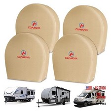 RV Tire Covers 4 Pack, Tough Tire M - Fit Tire Diameter 26"-29" Beige - 4 Packs