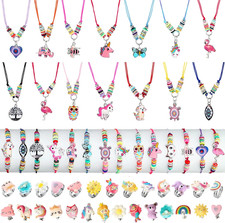 70 Pcs Kids Jewelry for Little Girls, Toddler Jewelry Set with Unicorn Mermaid B