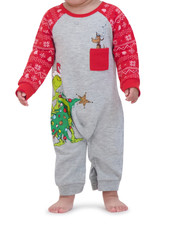 The Grinch Christmas Baby Grey Coverall Light Grey Size 0-3M