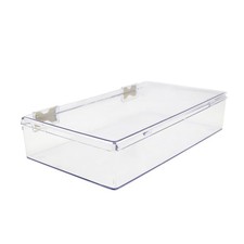 Clear Plastic Box with Hinged Lid 10.4" x 6" x 2" Organizer Box for Crafts,...