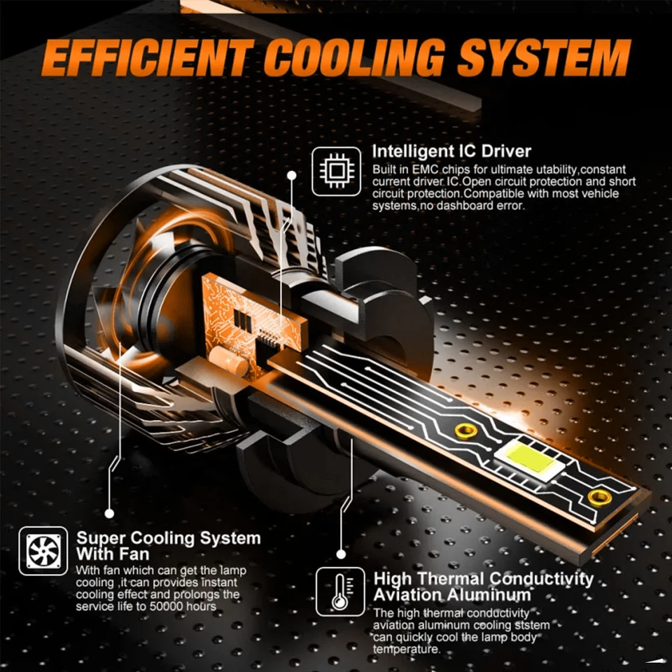 4pcs H7 H7 White LED Headlight Bulb- For Land Rover Range Rover Sport 2006-2009 - Imagem 3 de 4