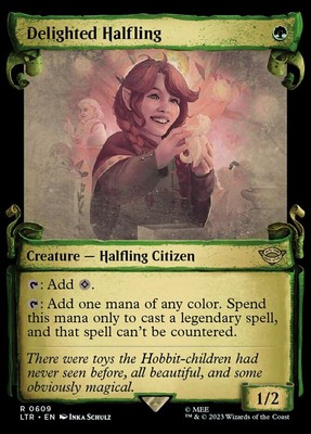 1x Delighted Halfling - Foil - Showcase Scrolls Near Mint MTG Magic - Kid Icarus