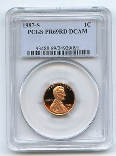 1987 S 1C Lincoln Cent Proof PCGS PR69DCAM