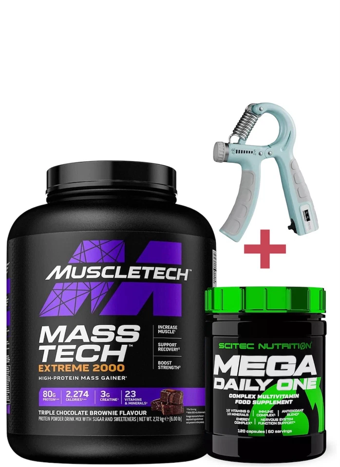 Muscletech Mass Tech Extreme 2000 - 2,7 kg- Gainer +Mega Daily One 120 Kap+Bonus