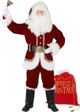 Santa Claus Costume for Men Adults 11 PC Professional Santa Suit for Xmas Deluxe