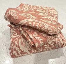 Pottery Barn Alessandra Medallion Terracotta Duvet & Sham Set Linen Blend