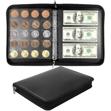 Coin Collection Book Album Holder for Collectors, 400 Pockets Fireproof Coin ...