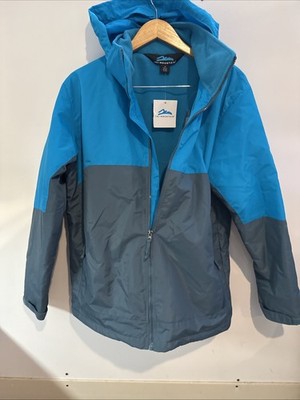 Tri Mountain Jacket With Stowaway Hood Mens Medium Turquoise/Green  88051 Winter