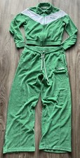 FILA Vintage Y2K Terry Cloth Track Suit Full Zip Jacket Wide Leg Pant sz S / L