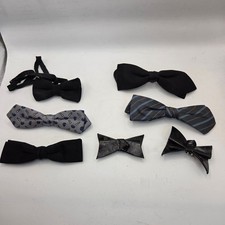 Vintage 1950s 70s Boys Clip-On Bow Tie Lot of 7 Royal Ormond Beau Clip