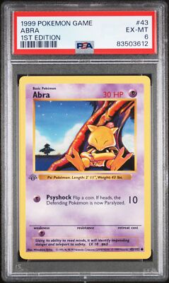 grey first edition pokemon cards Stamp 1st Neo Genesis - General Pokemon Abra GREY STAMP ERROR