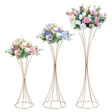 3PCS Flower Rack Vase Stand Prop Road Lead Hourglass-shaped Wedding Party Decor