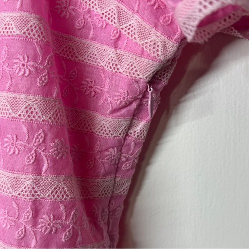 NWT LoveShackFancy Drella Pink Flamingo Floral Lace Puff Sleeve Mini Dress 8 - Picture 4 of 16