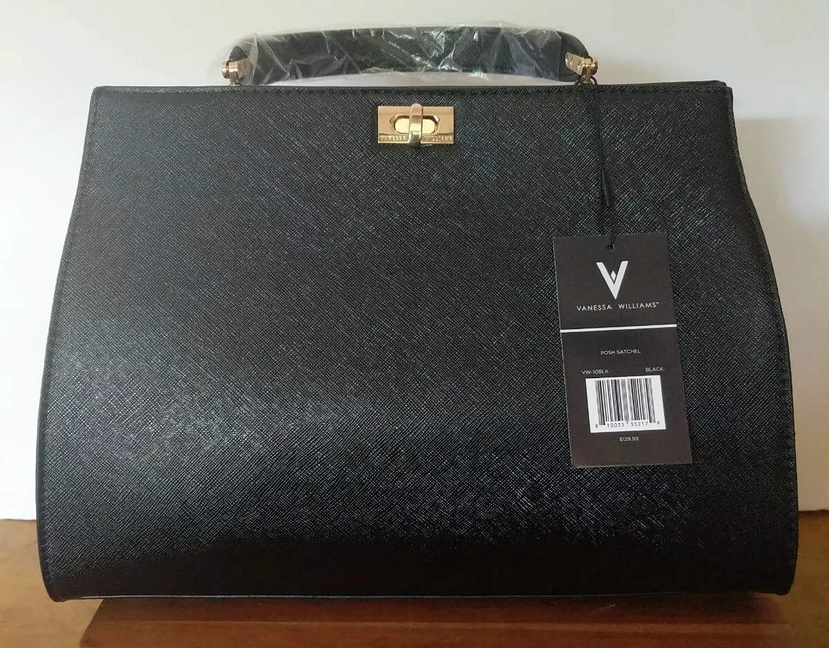 Vanessa Williams Posh Collection Black Satchel Purse Handbag + Dust Bag NWT  $130 | eBay