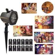 PROIETTORE LUCI ESTERNO PICCHETTO 12 CARD FANTASIA MULTICOLOR DECORAZIONE NATALE