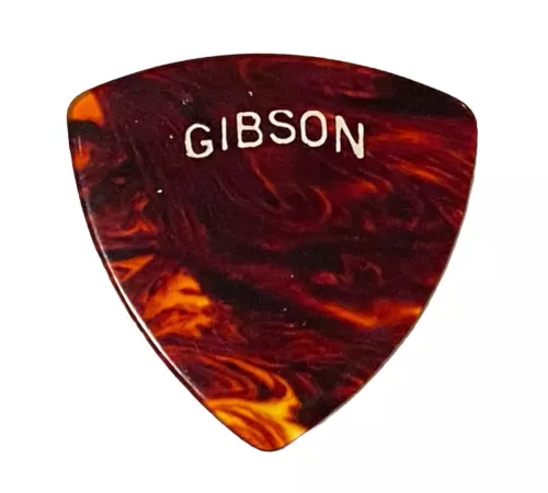Vintage Guitar Pick-GIBSON-346-Tort-Celluloid-Arched Logo- Heavy- Unused