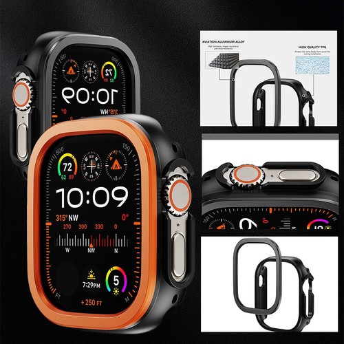Aluminium Alloy Frame+TPU Cover For Apple Watch Ultra 2 Series 9 8 7 41/45/49mm - Picture 9 of 17