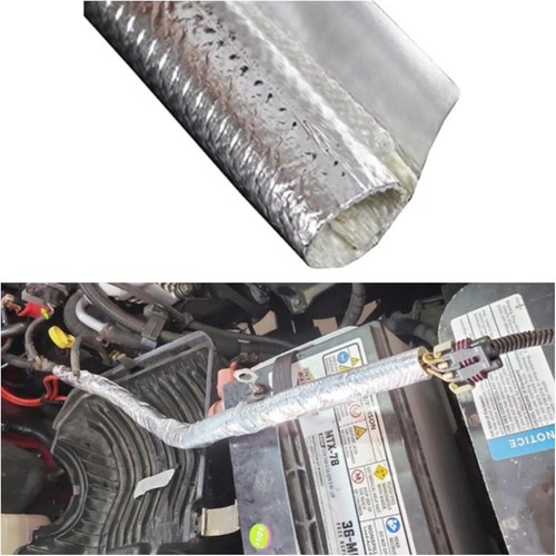 Self Closed Heat Hose Fiberglass Wrap Shield Sleeve Wire Fuel Line Heat Shield - Afbeelding 1 van 8