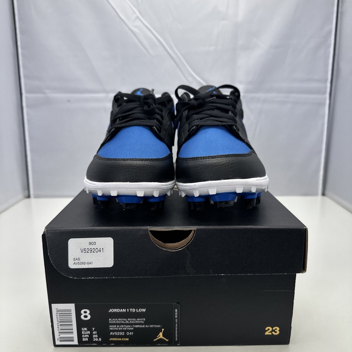 Size 8 - Nike Jordan 1 Low TD Royal Football Cleat 2019  display picture 3