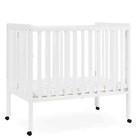 Lee Portable Folding Mini Child Baby Crib with 1.5" Mattress Children Crib White