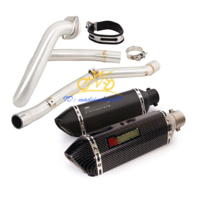 Complete Exhaust Header Link Pipe 370mm Muffler Tips For Suzuki DRZ400 2000-2025