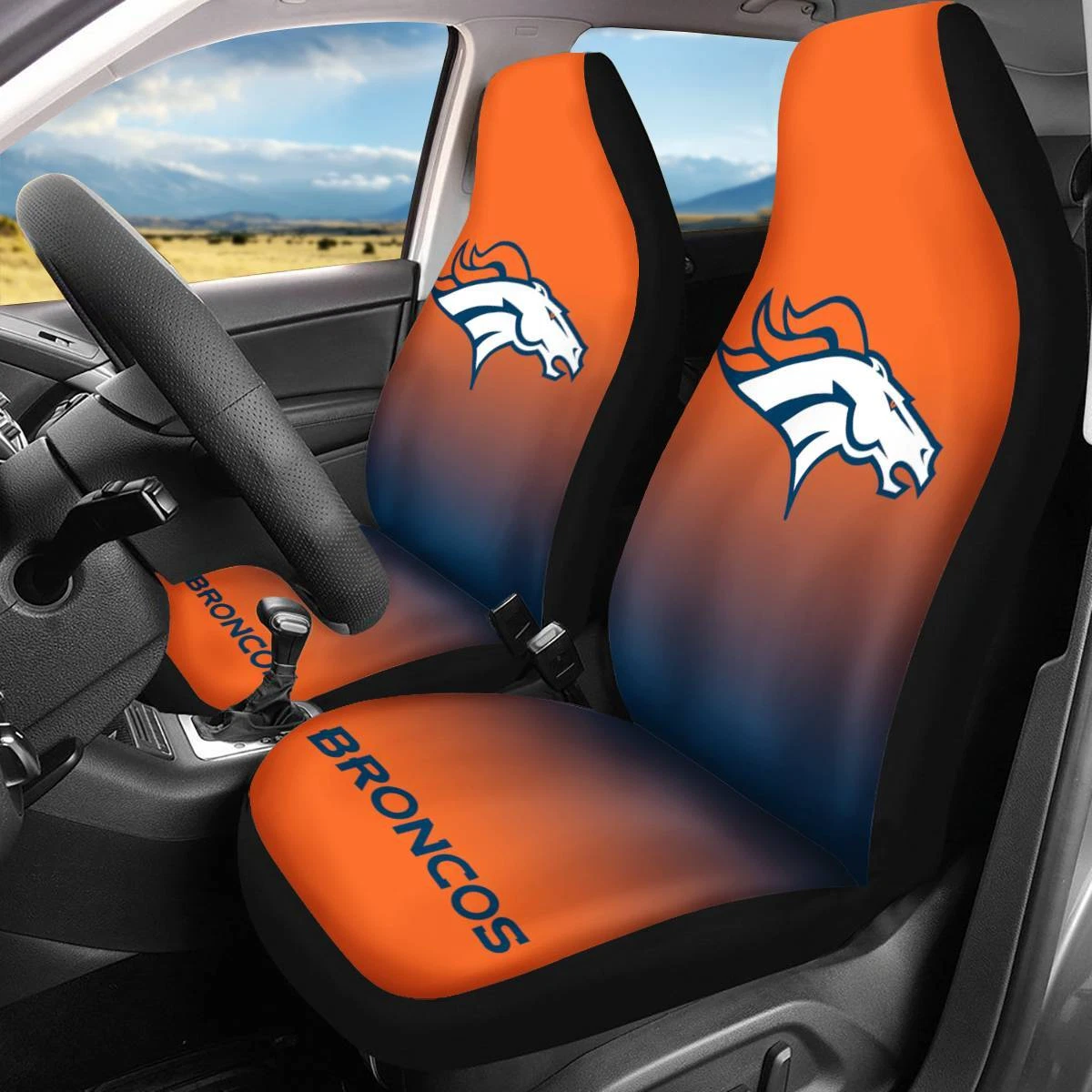 Car Seat Cover Seat Protector 2Pc for Denver Broncos