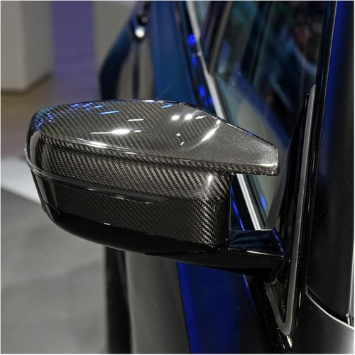 Pair Carbon Fiber Side Mirror Cover Adhesive Mirror Shell For BMW G80 G82 M3 M4 - Imagen 4 de 8