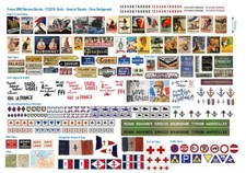 1:72/1:76 Scale French WW2 Diorama Decals Posters, Street Signs, Tank Slogans 