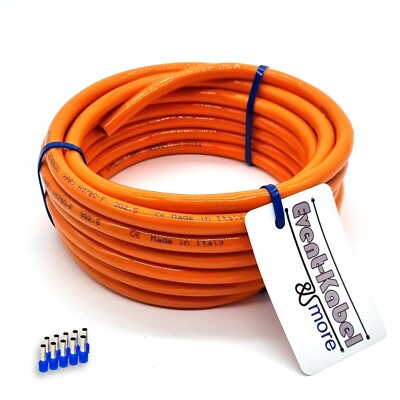PUR-Leitung orange H07BQ-F 3x2,5mm2 Polyurethanleitung 5-100m + 10 Aderendhülsen