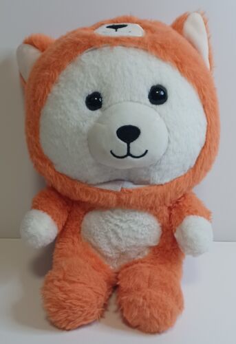 Kellytoy Fox con capucha oso de peluche animal de peluche juguete naranja marfil crema - Imagen 1 de 7