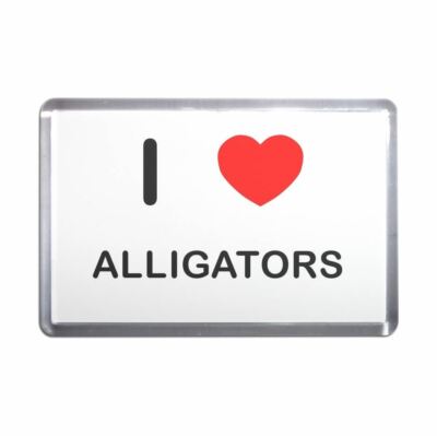 Alligatoren I Love Herz Kunststoff Kühlschrankmagnet (S, M, L, XL)