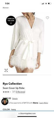 Rya Collection Swan Cover Up Robe Ivory XS/S