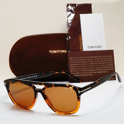 Tom Ford Sonnenbrille Gerrard Brown Honey Pilot Navigator FT0776 TF 776 56E 56mm