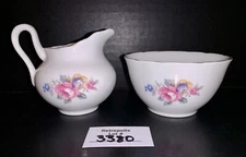 Allyn Nelson Collection Fine Bone China Floral Creamer & Sugar Bowl Set England
